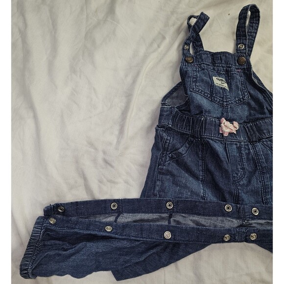 OshKosh B’gosh Denim Overalls – 24M – Denim dark/white&pink stripe bow tie RARE! - Picture 10 of 12